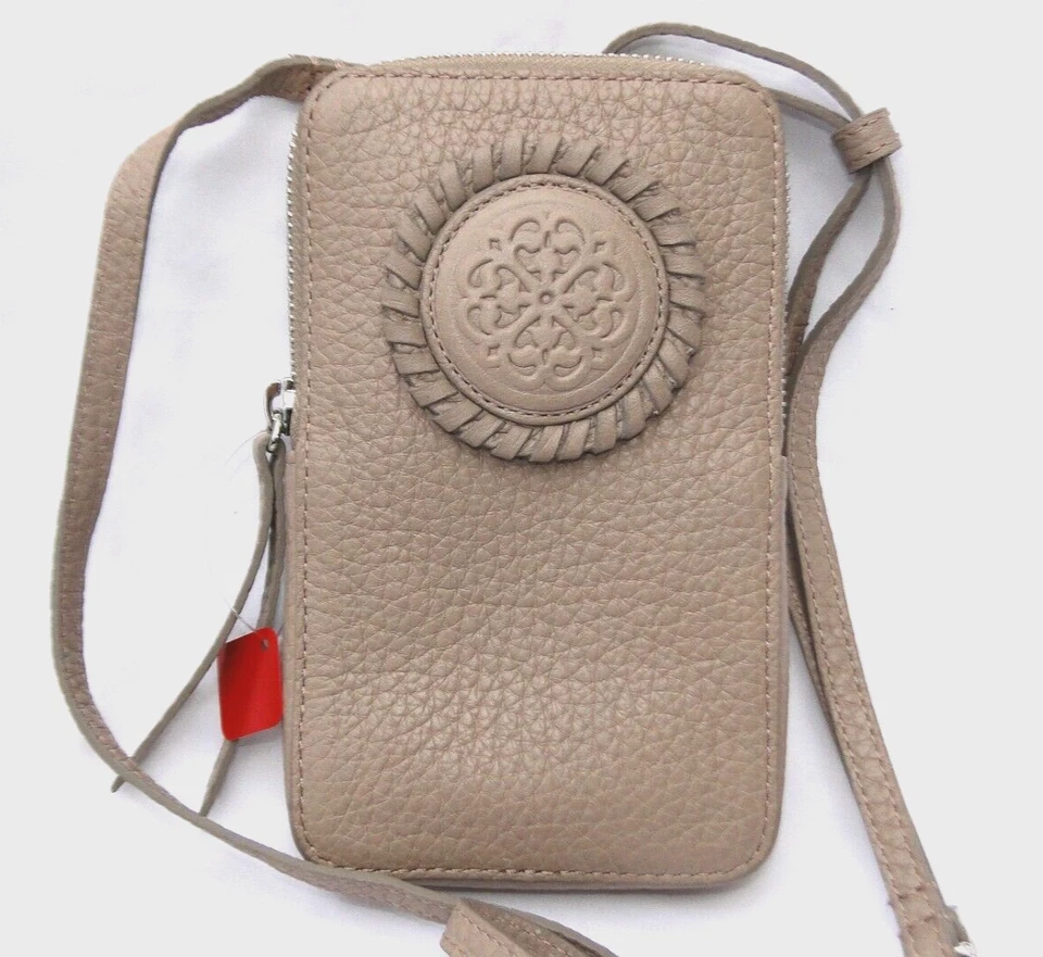 Brighton Ferrera Zip Around Black Leather Phone Organizer Cross-body E53843