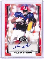 2022 Leaf Draft Autograph Red #BA-TT2 Thurman Thomas Buffalo Bills AUTO /15
