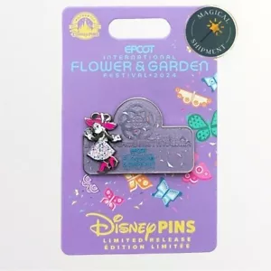 ¡NUEVO! Parques Disney - Festival de Flores y Jardines de Epcot 2024 - Prendedor Minnie Mouse LR - Imagen 1 de 1