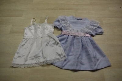 Lote De Colección Niñas Bebé (Talla 4T) Acurrucarse Adolescente Vestido con Encaje y Lazo con Nylon Slip Foto 1 de 4