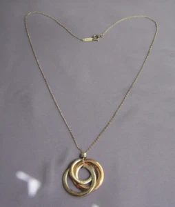 AUTHENTIC Tiffany & Co. 1837 STERLING TRIPLE Interlocking Circle Rubedo Necklace - Picture 1 of 11