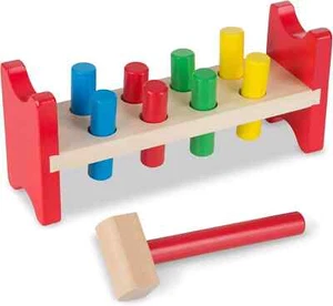 Melissa And Doug Deluxe Giocattolo in Legno Pound-A-Peg con Martello - Foto 1 di 2