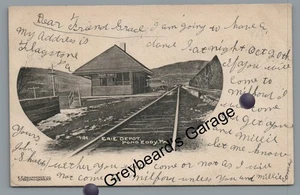 Erie Railroad Train Station Depot POND EDDY PA Pike County Pennsylvania Postcard - Picture 1 of 2