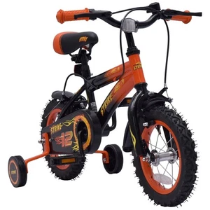 Bicicletta Strike 12 Pollici Arancione e Nera Bambini Primo Pedale Bici Con Stabilizzatori - Foto 1 di 8