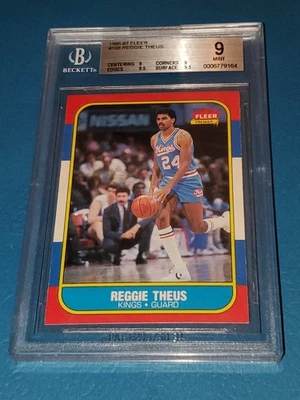 1986 Fleer Basketball Reggie Theus #108 BGS 9 (.5 Away From 9.5) - Image 1 of 2