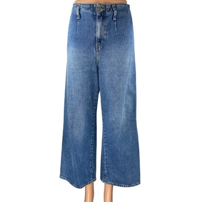 Zara Women's Blue High Waisted Wide leg Baggy Palazzo Denim Jeans Pants Size 4 - Image 1 of 4