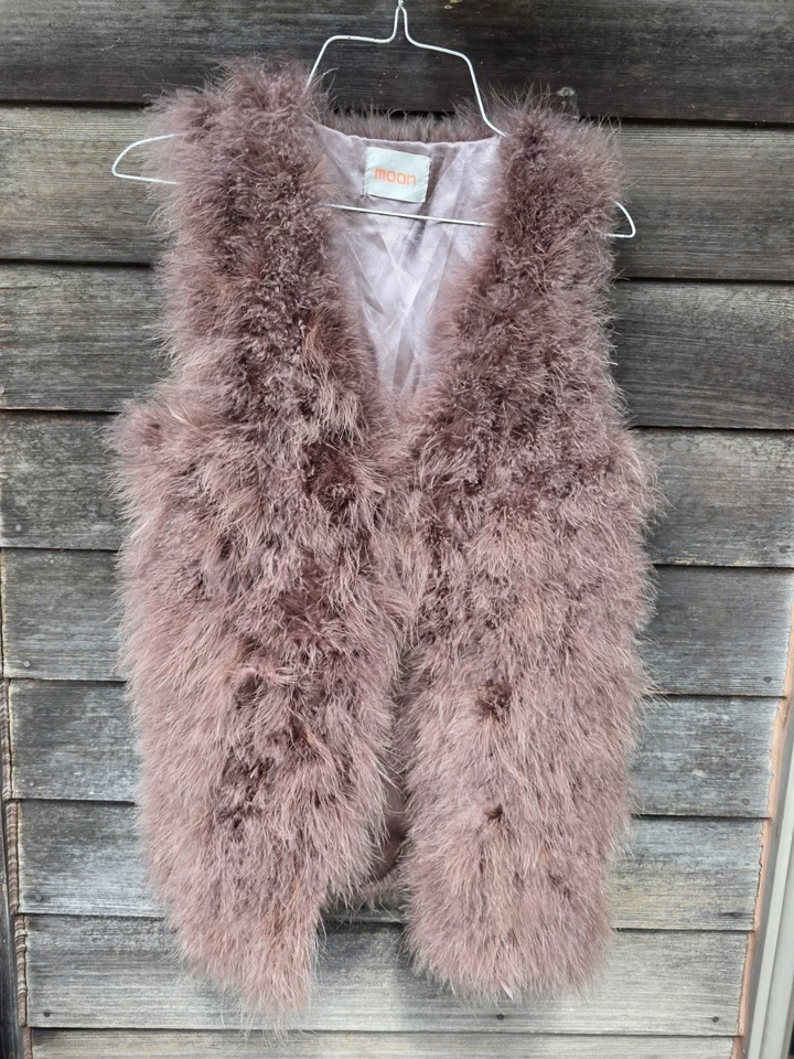 Mujeres 100% Real Pluma de Avestruz Pequeño Chaleco Boda Fiesta Bolero Marca Luna Foto 1 de 4