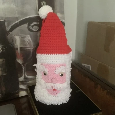 Portabotellas de vino de Papá Noel ganchillo/bolsa de regalo Foto 1 de 4