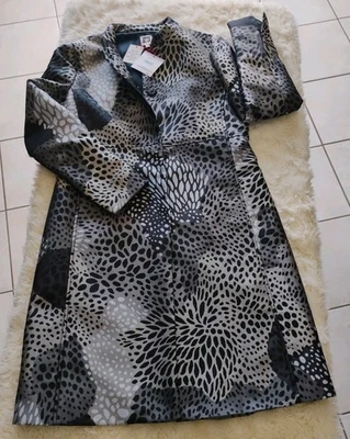 Artistic ANNE KLEIN Sz 6 NWT "Bolshoi Grey Combo" Print Jacquard Coat MSRP $229! - Image 1 of 4