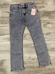 Juicy Couture Jeans Mid Rise Straight Pink Tint Stretchy Girls Sz 10 - Picture 1 of 7