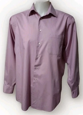 Camisa de vestir JOE Joseph Abboud para hombre talla 16,5 34/35 púrpura con botones manga larga  Foto 1 de 4