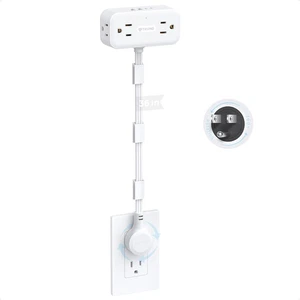 360° Rotating Plug Outlet Extender 36 in - Flexible Extension Cord, Multi Plug W - Picture 1 of 12