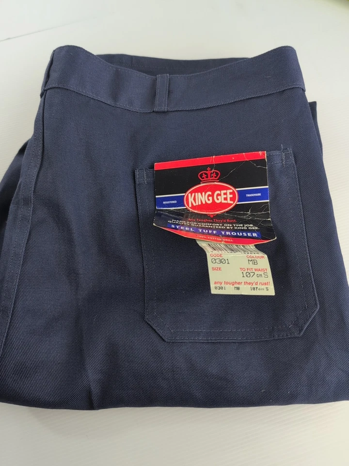 King Gee Steel Tuff Drill Trouser 0301 Cotton Size 107R New Made In Australia  - image 1 of 4