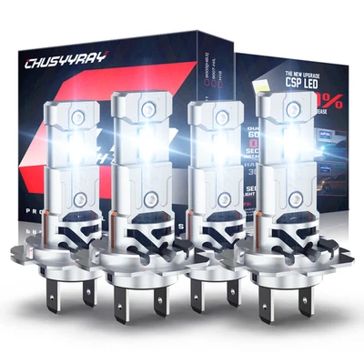 For Mercedes-Benz GLC300 2016-2020 4Pcs H7 LED Headlight Lamps High Low Bulbs - Image 1 of 4