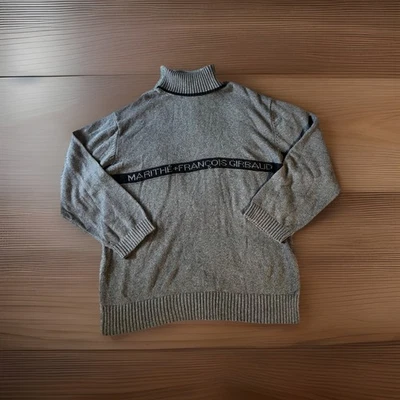 Suéter De Colección Marithe Francois Girbaud Para Hombres 2XL Gris Simulación Tejido Apretado Cuello Alto Foto 1 de 4