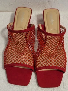 Sandalia de cuña Charles by Charles David para mujer Noolie punta abierta roja talla 9M - Imagen 1 de 5