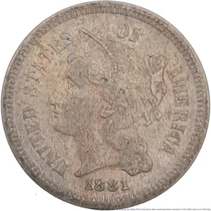1881 Philadelphia Mint Better Date Three Cent Nickel Coin - Picture 1 of 5