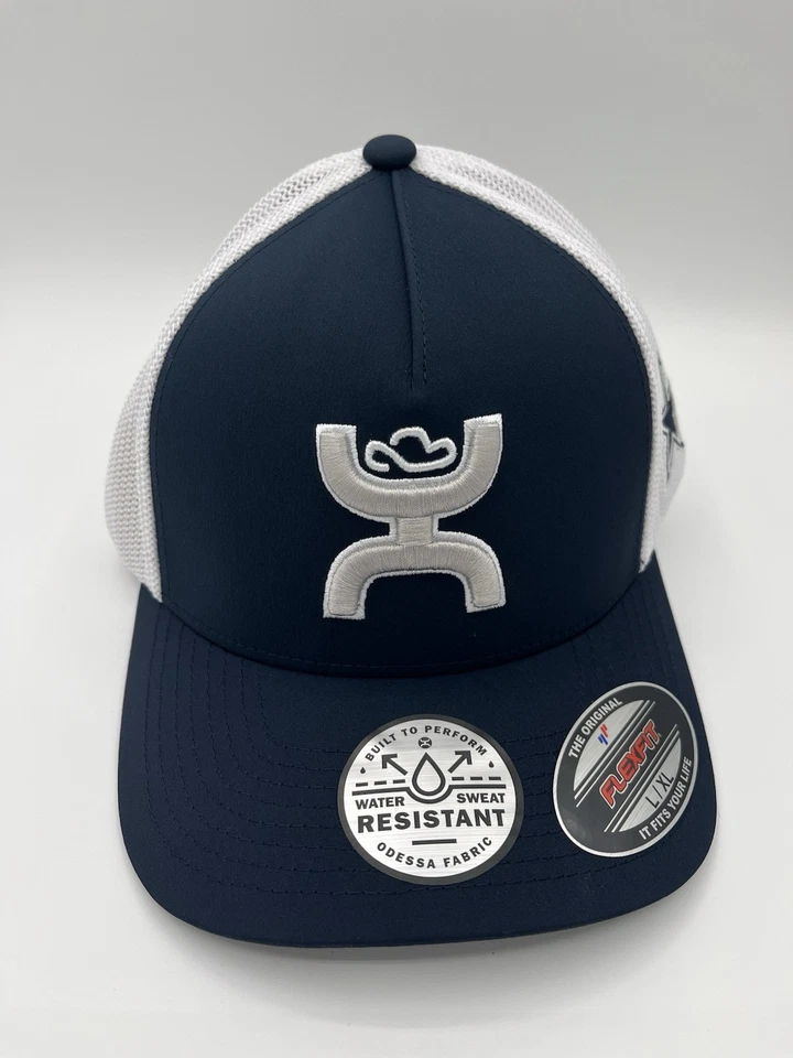 DALLAS COWBOYS NFL HOOEY HANDS UP TRUCKER MESH FLEX FIT HAT CAP BLUE L/XL