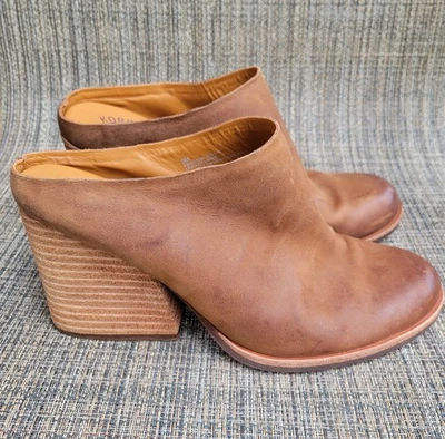 Kork-Ease Challis Mule Block Heel Women's Sz 9 M Brn Burnished Leather *READ* - Image 1 of 4