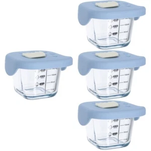 4 Piezas Cuenco de Vidrio Transparente Soporte de Alimentos Olla - Imagen 1 de 12