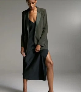 Aritzia Babaton Yates Blazer Tuxedo Jacket Olive Green Size 2 - Picture 1 of 11