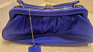 Blue Bannana Republic Purse with mirror chain - Picture 1 of 8