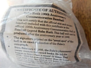 Babe Ruth 100th Anniversary Commemorative Baseball/1895-1995 - Picture 1 of 5