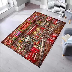 Coca Cola Rug,Coke Rug,Home Decor,Modern Rug Retro Rug,Coca Cola Decor,Retro Rug - Picture 1 of 6