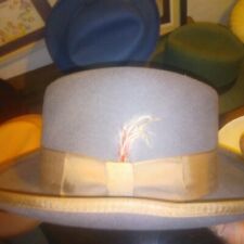 Vtg Golden Gate Hat Company fedora godfather  M Tan Los Angeles USA madmen 