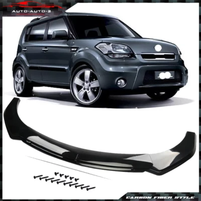 For Kia Soul 2010-2022 Glossy Black Front Bumper Lip Spoiler+Splitter - Image 1 of 4
