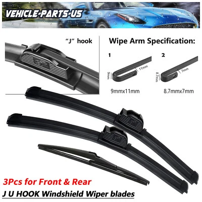 Erasior 21"18"11" Front and Rear Wiper Blades Fit for 2008-2003 Pontiac Vibe - Image 1 of 4