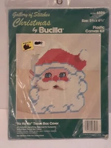 Christmas Bucilla Gallery of Stiches HO HO HO Tissue Box Cover Santa 6506 - Picture 1 of 5