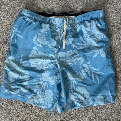 Swim Shorts L Blue Hawaii Print Lands End 36 38 - Image 1 of 4