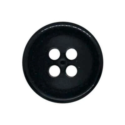 BLACK SAUCER CONCAVE BLAZER COAT 4 HOLE BUTTONS 23mm - Image 1 of 2