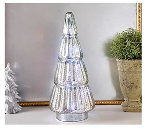 16" Illuminated Mercury Glass Tree with Color Flip LEDs by Kim Gravel H466180 - Picture 1 of 5