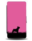 Pug Silhouette Flip Cover Wallet Phone Case Pugs Hot Pink Coloured Dog Dogs I035