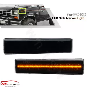 Luces marcadoras laterales para guardabarros ahumados LED para 80-86 Ford F-150 250 350 Bronco - Imagen 1 de 12
