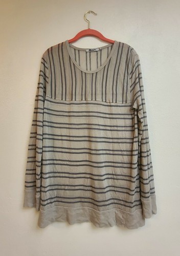 Maglione a righe T by Alexander Wang a maniche lunghe lino L grande in ottime condizioni