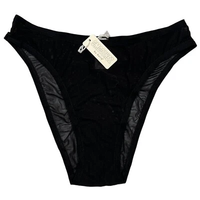 NUEVO CON ETIQUETAS AERIE Smoothez Bikini Corte Alto Braguita Ropa Interior Talla XS-S-M-L Malla Negra Foto 1 de 4