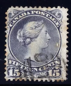 #30c Deep Violet Large Queen 15c Canada used - Picture 1 of 2