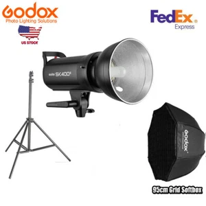 Lámpara de luz flash de estudio Godox SK400II 400w 2.4G con soporte de rejilla softbox de 95 cm EE. UU. - Imagen 1 de 9