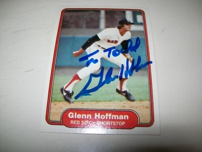 1982 FLEER GLENN HOFFMAN "TO TODD" AUTOGRAPH SIGNED AUTO #296 BOSTON RED SOX - Image 1 of 2