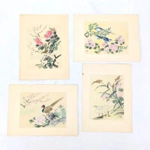 Lot of 4 Vintage Ukiyo-e Japanese Woodblock Prints Uchida's Tokyo Kyoto Birds - Picture 1 of 12