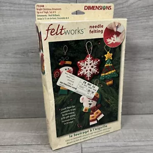 Dimensions Feltworks Needle Felting 73248 Bright Christmas Ornament Kit NOS Open - Picture 1 of 11