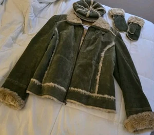 Wilson's Leather Size XL Maxima Suede & Fur Jacket 3pc Hat & Mitten Set Women's  - Bild 1 von 9