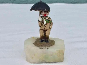 "RARO Payaso Ron Lee 1984 FIRMADO de Colección con Paraguas sobre Base de Mármol 5" - Imagen 1 de 8