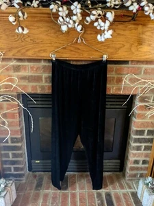 Lady J Brand Black Elastic Waist Pants Women's Plus Size 1X - Picture 1 of 2
