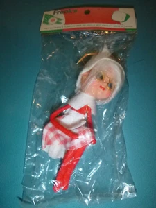 Nuevo de Colección Franks Rodillera Niña Rojo Blanco Navidad Adorno Decoración Japón - Imagen 1 de 11