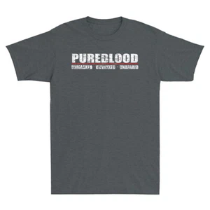 Pureblood Unmasked Unvaxxed Unafraid Funny Vaccine Joke Gift Retro Men's T-Shirt - Picture 1 of 3