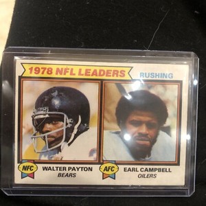 1979 Topps # 3 1978 Rushing Leaders Walter Payton / Earl Campbell